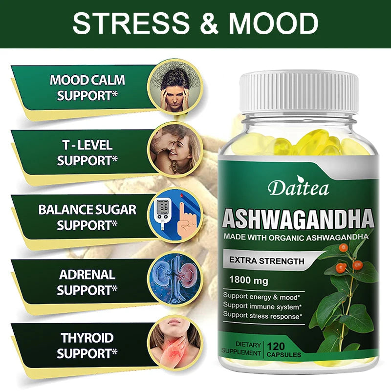 Ashwagandha Extra Strength 1800 Mg Stress and Mood Support