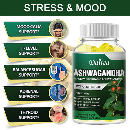 Ashwagandha Extra Strength 1800 Mg Stress and Mood Support