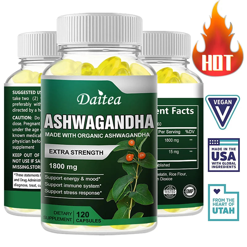 Ashwagandha Extra Strength 1800 Mg Stress and Mood Support