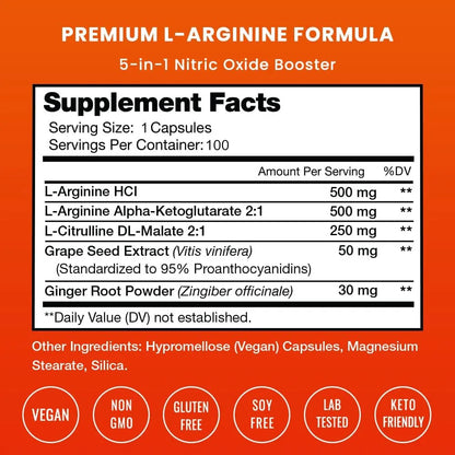 100 Caps L Arginine CAPSULES