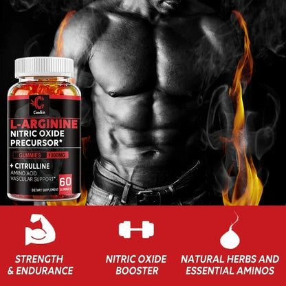 L-Arginine Gummies - Nitric Oxide for Muscle Growth and Strength