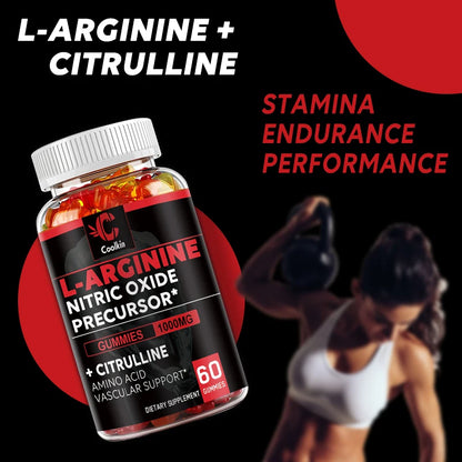 L-Arginine Gummies - Nitric Oxide for Muscle Growth and Strength