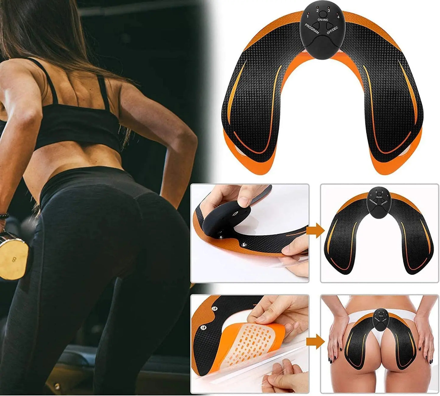 EMS Muscle Stimulator Massager Hip Abdominal Muscle Trainer Buttocks Arm Abdomen Body Losing Weight Lifting Fitness Massage